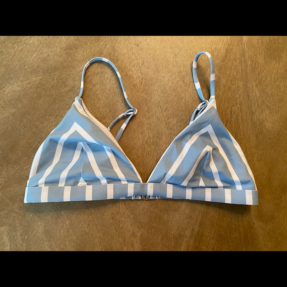 blue & white striped swimsuit top!